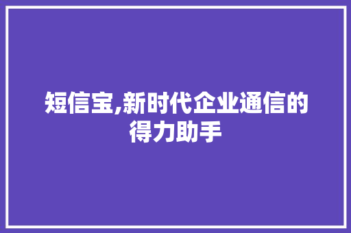 短信宝,新时代企业通信的得力助手