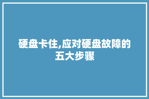 硬盘卡住,应对硬盘故障的五大步骤 Web前端
