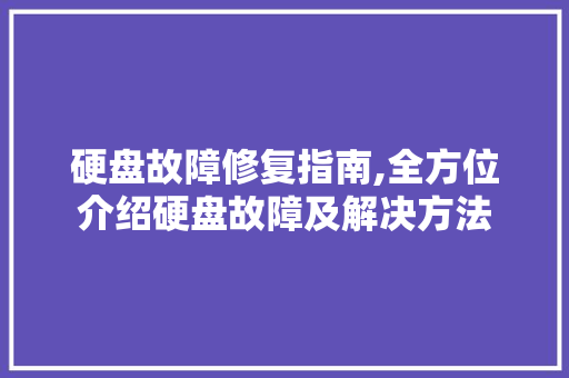 硬盘故障修复指南,全方位介绍硬盘故障及解决方法 建站教程
