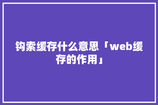 钩索缓存什么意思「web缓存的作用」 钩索缓存什么意思「web缓存的作用」 服务器/数据库