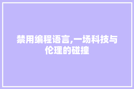 禁用编程语言,一场科技与伦理的碰撞