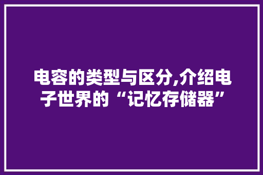 电容的类型与区分,介绍电子世界的“记忆存储器”