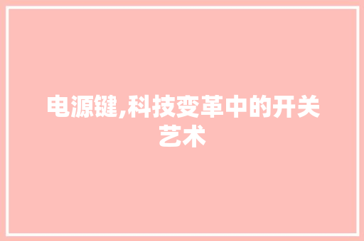 电源键,科技变革中的开关艺术