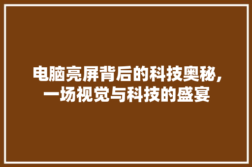 电脑亮屏背后的科技奥秘,一场视觉与科技的盛宴