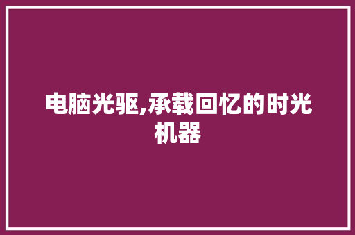 电脑光驱,承载回忆的时光机器