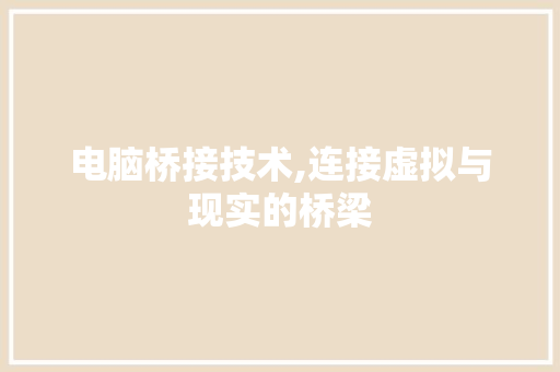 电脑桥接技术,连接虚拟与现实的桥梁