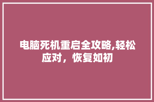电脑死机重启全攻略,轻松应对，恢复如初 SEO教程
