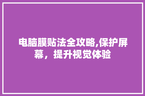 电脑膜贴法全攻略,保护屏幕，提升视觉体验 Web前端