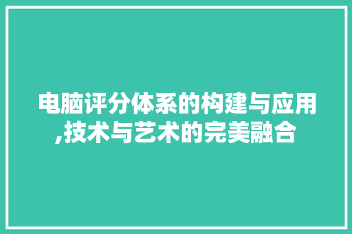 电脑评分体系的构建与应用,技术与艺术的完美融合