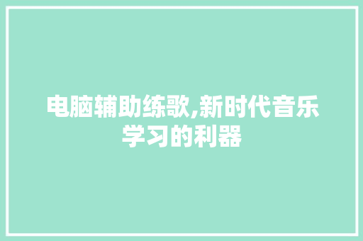 电脑辅助练歌,新时代音乐学习的利器