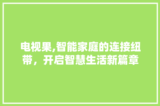 电视果,智能家庭的连接纽带，开启智慧生活新篇章