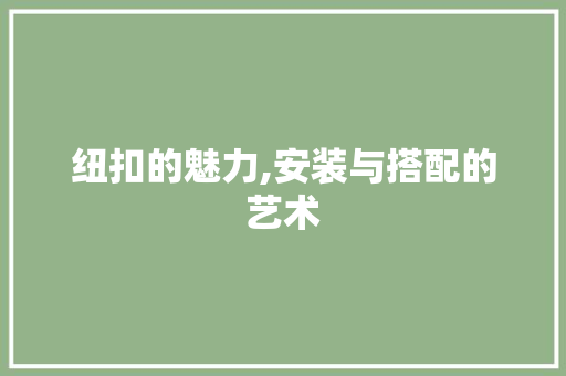 纽扣的魅力,安装与搭配的艺术