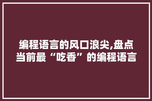 编程语言的风口浪尖,盘点当前最“吃香”的编程语言 编程语言的风口浪尖,盘点当前最“吃香”的编程语言