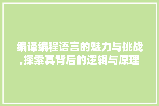 编译编程语言的魅力与挑战,探索其背后的逻辑与原理