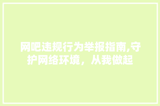 网吧违规行为举报指南,守护网络环境，从我做起