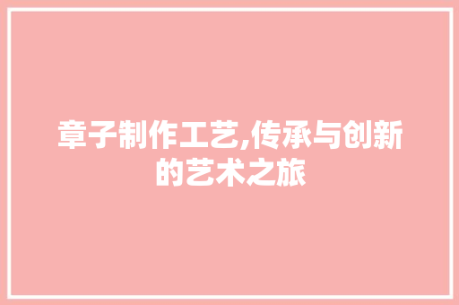 章子制作工艺,传承与创新的艺术之旅