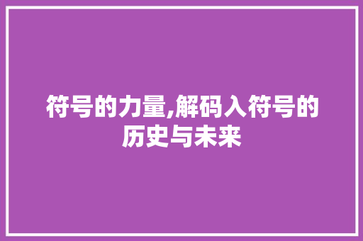 符号的力量,解码入符号的历史与未来