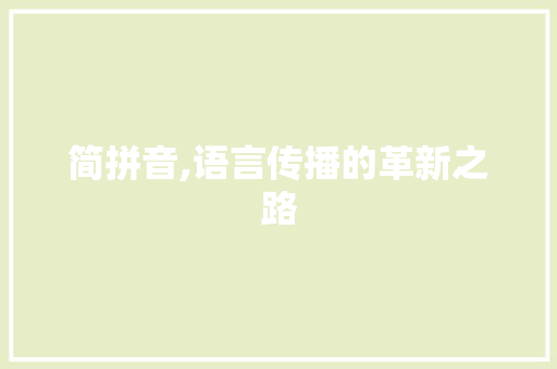 简拼音,语言传播的革新之路