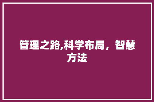管理之路,科学布局，智慧方法