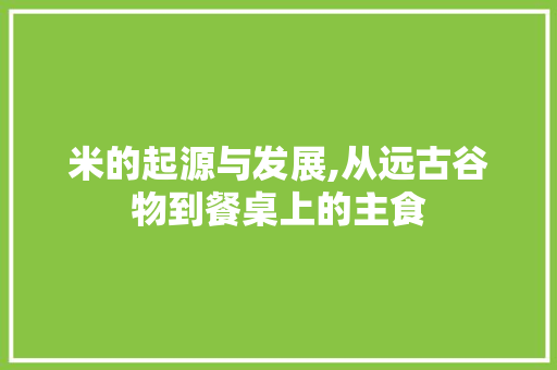 米的起源与发展,从远古谷物到餐桌上的主食