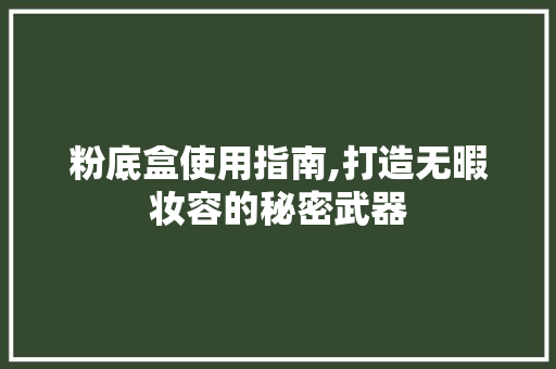 粉底盒使用指南,打造无暇妆容的秘密武器