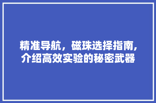 精准导航，磁珠选择指南,介绍高效实验的秘密武器