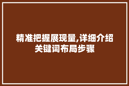 精准把握展现量,详细介绍关键词布局步骤