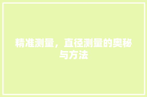 精准测量，直径测量的奥秘与方法