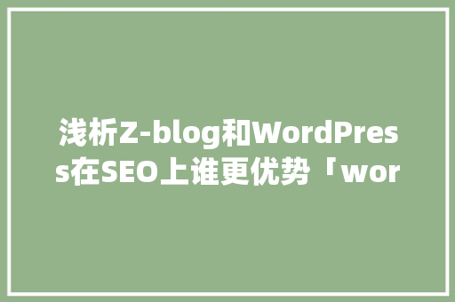 浅析Z-blog和WordPress在SEO上谁更优势「wordpress网站优化」 WordPress教程