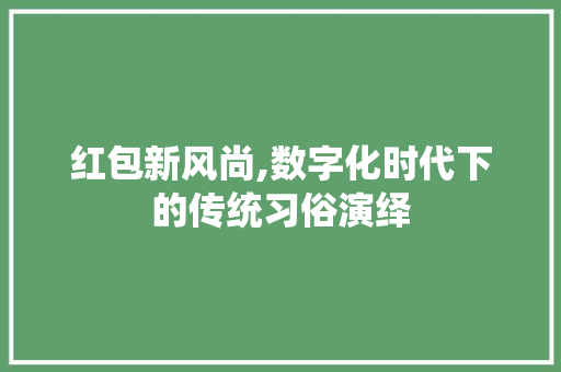 红包新风尚,数字化时代下的传统习俗演绎