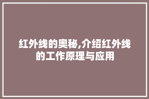 红外线的奥秘,介绍红外线的工作原理与应用 SEO教程