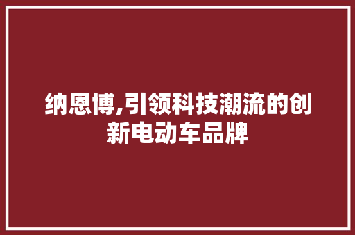 纳恩博,引领科技潮流的创新电动车品牌 Web前端