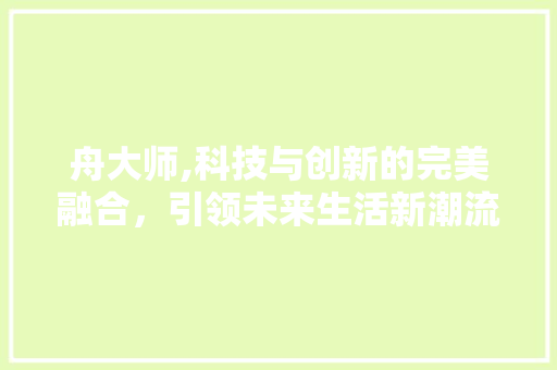 舟大师,科技与创新的完美融合，引领未来生活新潮流