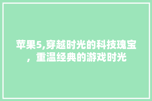 苹果5,穿越时光的科技瑰宝，重温经典的游戏时光