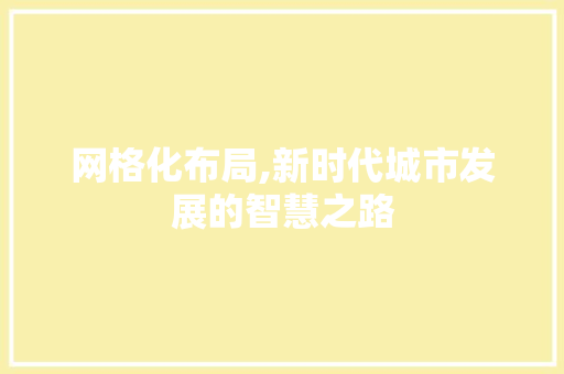 网格化布局,新时代城市发展的智慧之路