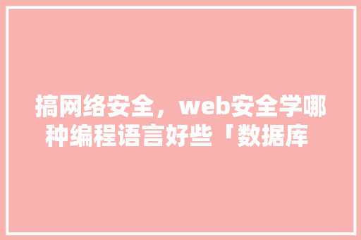 搞网络安全，web安全学哪种编程语言好些「数据库 审计」 搞网络安全，web安全学哪种编程语言好些「数据库 审计」 建站教程