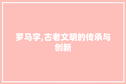 罗马字,古老文明的传承与创新 SEO教程