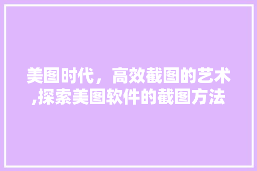 美图时代，高效截图的艺术,探索美图软件的截图方法与方法运用