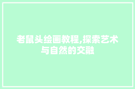 老鼠头绘画教程,探索艺术与自然的交融