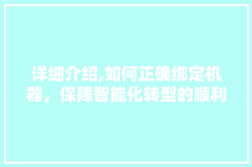 详细介绍,如何正确绑定机器，保障智能化转型的顺利进行 Web前端