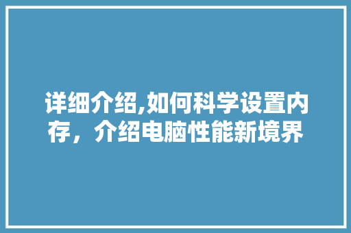 详细介绍,如何科学设置内存，介绍电脑性能新境界