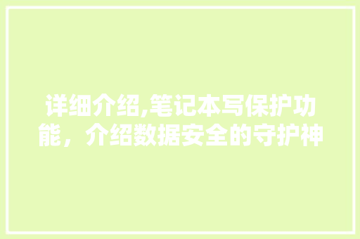 详细介绍,笔记本写保护功能，介绍数据安全的守护神
