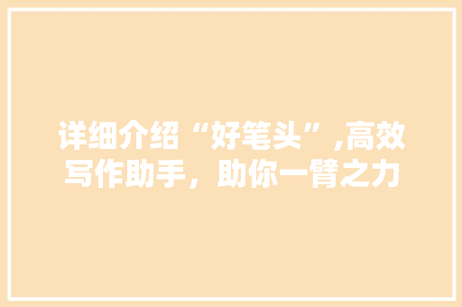 详细介绍“好笔头”,高效写作助手，助你一臂之力