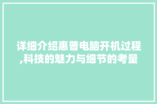 详细介绍惠普电脑开机过程,科技的魅力与细节的考量