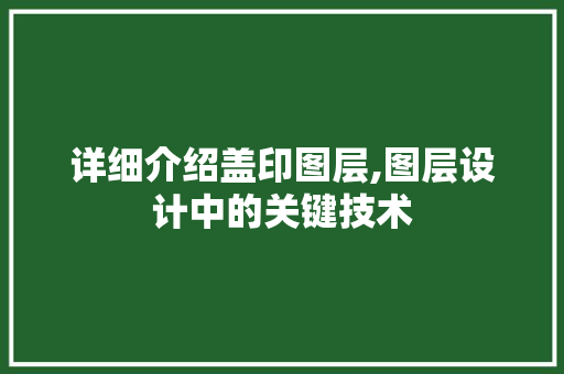 详细介绍盖印图层,图层设计中的关键技术