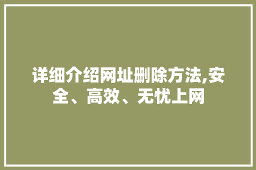 详细介绍网址删除方法,安全、高效、无忧上网 友链在线