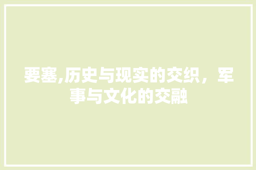 要塞,历史与现实的交织，军事与文化的交融
