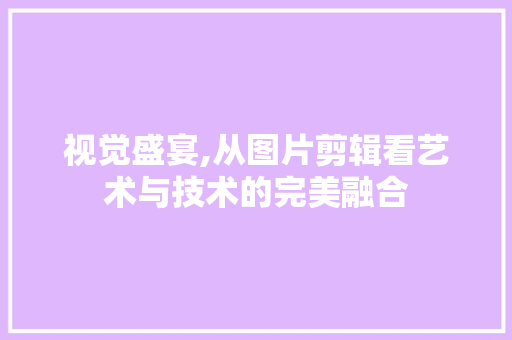 视觉盛宴,从图片剪辑看艺术与技术的完美融合