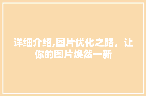 详细介绍,图片优化之路，让你的图片焕然一新