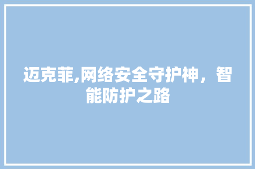 迈克菲,网络安全守护神，智能防护之路